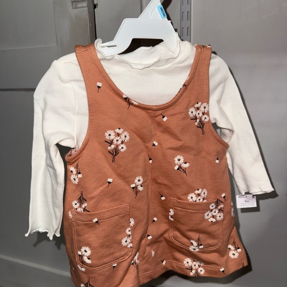 Floral Orange and White Kids Dress